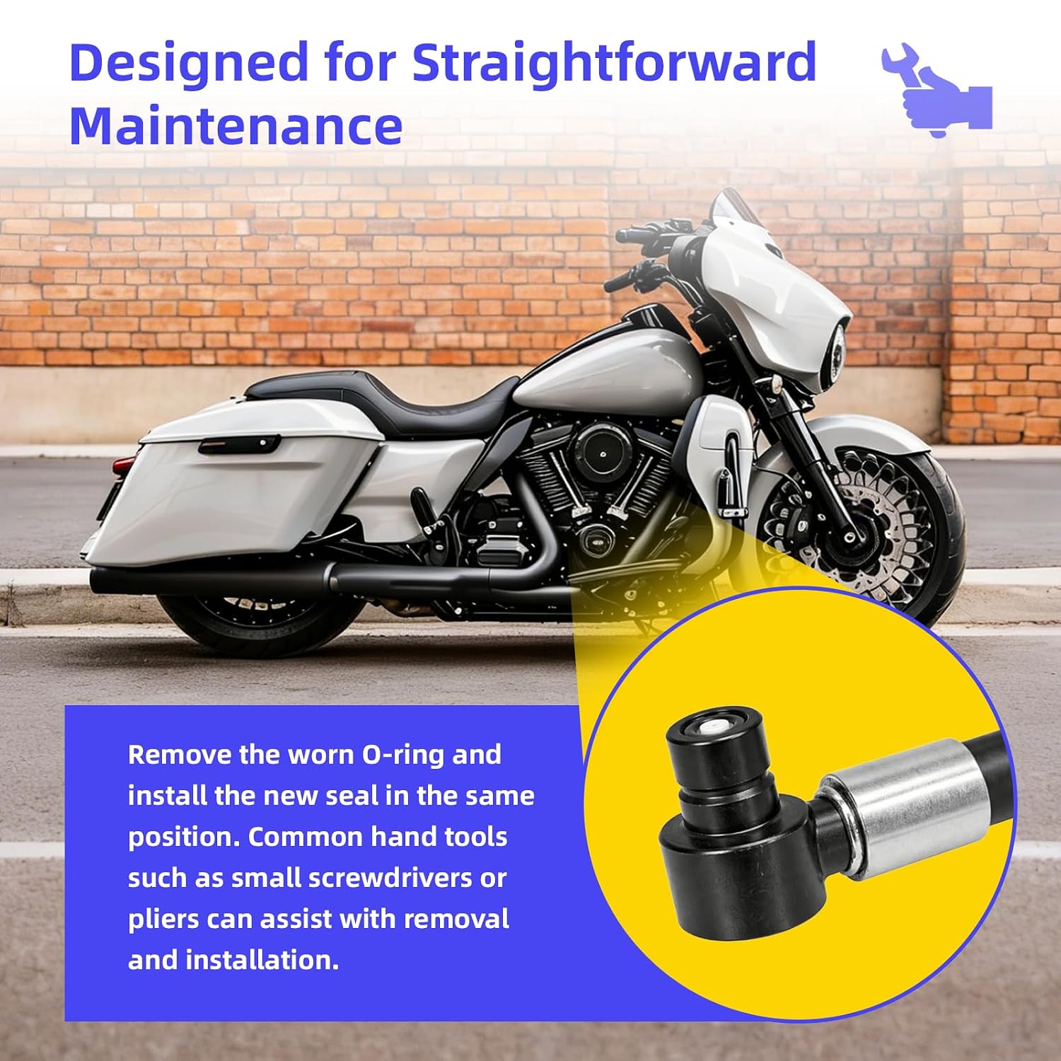 Fuel Line Quick Disconnect O-Ring Kit Compatible with Harley-Davidson EFI Models 2001+, Fuel Tool Check Valve O-Rings and Male Fuel Line End O-Rings Set, Fits Street Glide Road King Softail Sportster