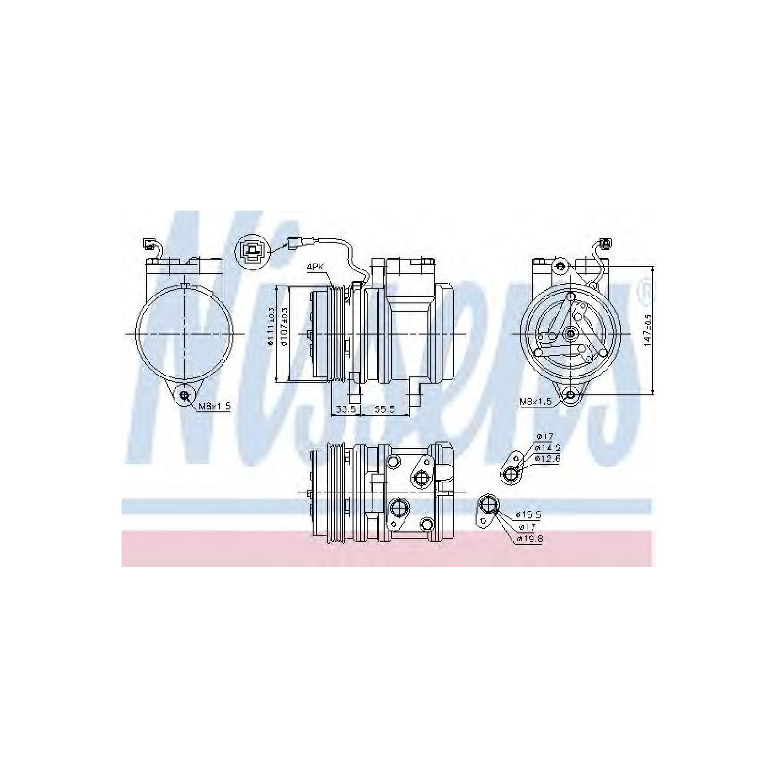NISSENS Kompressor, Klimaanlage 89275 | Kompatibel mit: CHEVROLET AVEO / KALOS Schrägheck, AVEO / KALOS Schrägheck, AVEO / KALOS Stufenheck, GM KOREA KALOS