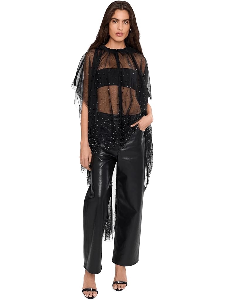 Black AllSaints Sez Emb Tulle Cape
