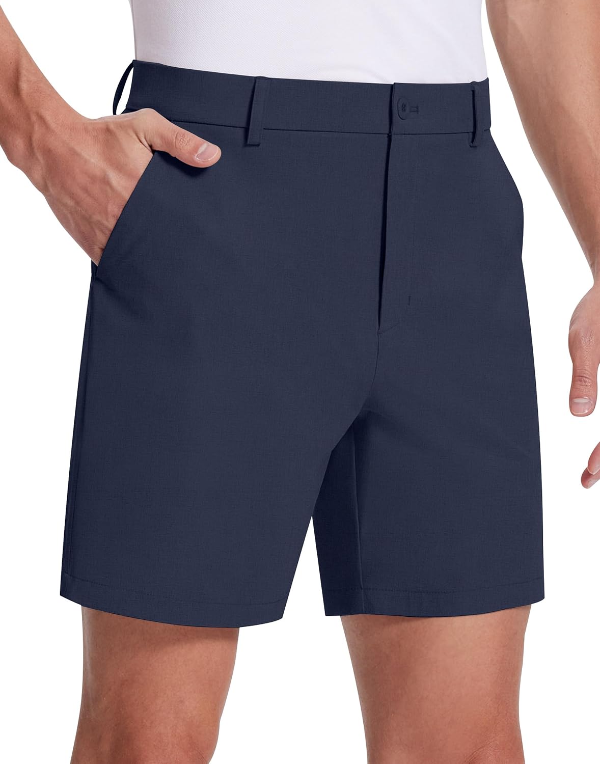 Mens Golf Dress Shorts 7 Inch Inseam Men Flat Front Lightweight Quick Dry Shorts with 5 Pockets for Casual Work
