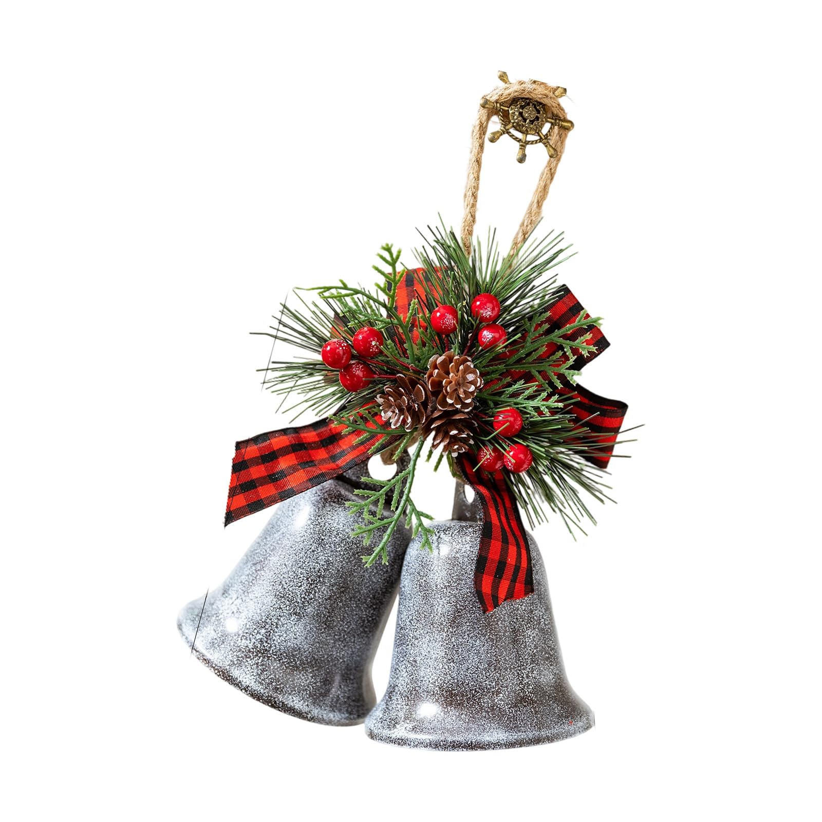 Tsophreniq Holiday Hanging Toll Garnishes 9 in Tall with Permanent Metal Finish for Extended Celebration Heart Permanent Iron Christmas Carillons