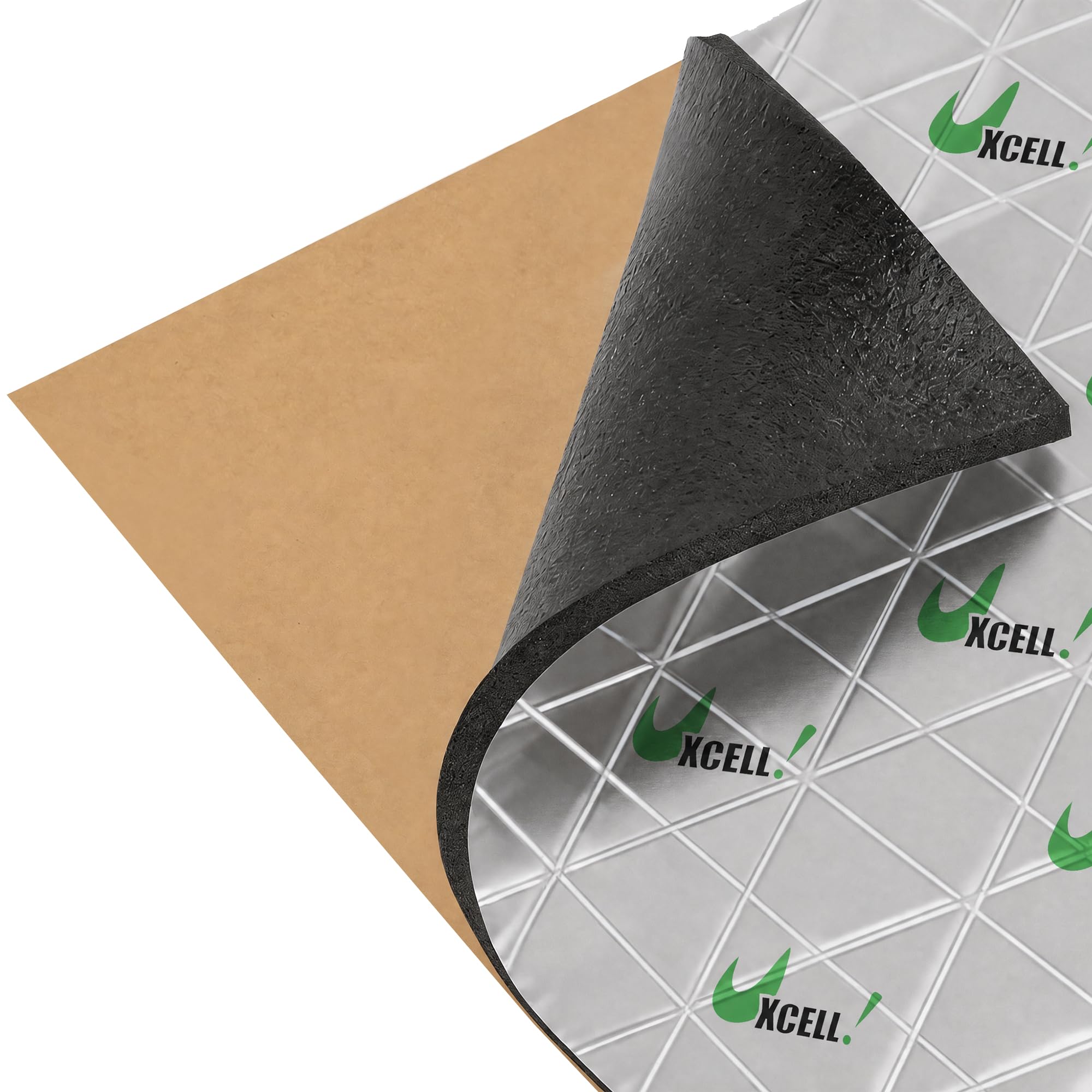 sourcing map 200cm x 50cm Vehículo Insonorizante Forro Aluminio Papel Adhesivo 10mm de Espesor Espuma Aislante de Calor Aislamiento Térmico Acústico Amortiguación de Sonido 1㎡