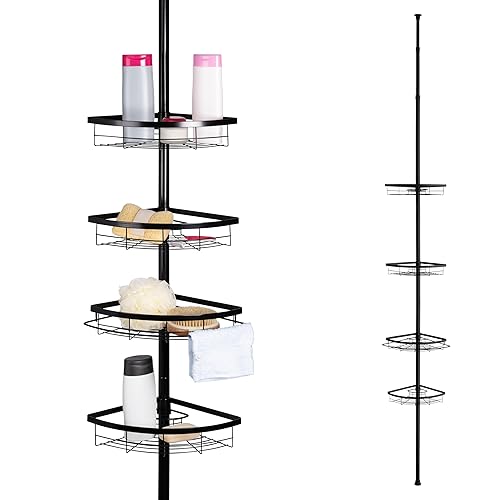 bremermann Teleskop-Eckregal, 4 Körbe, Teleskop-Stange bis max. ca. 290 cm