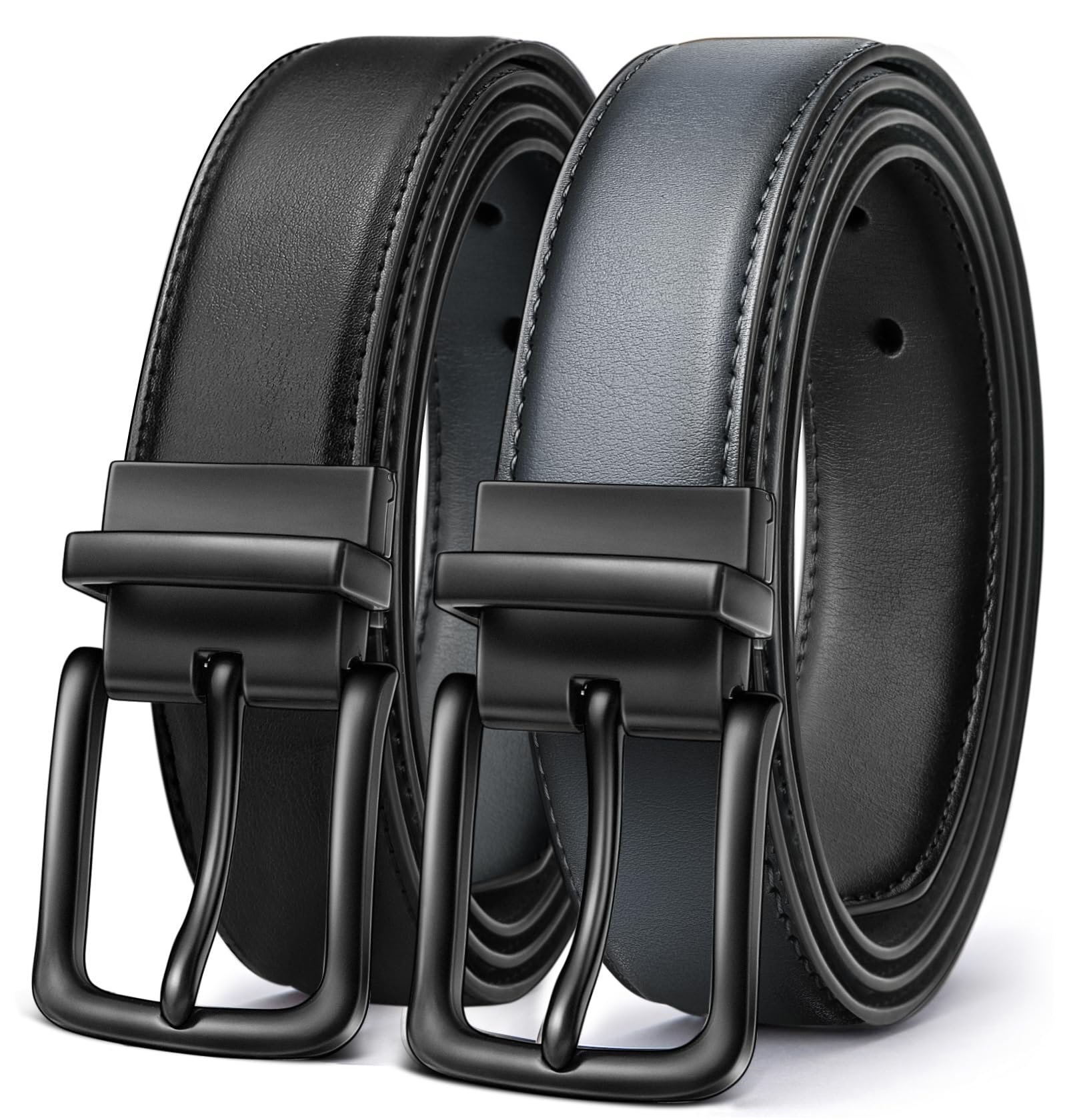 BULLIANT Men's Belt,Reversible Belt Adjustable For Gift Men 1.25”-Cut For Fit-2 Sides in 1 Belt(Not 2)