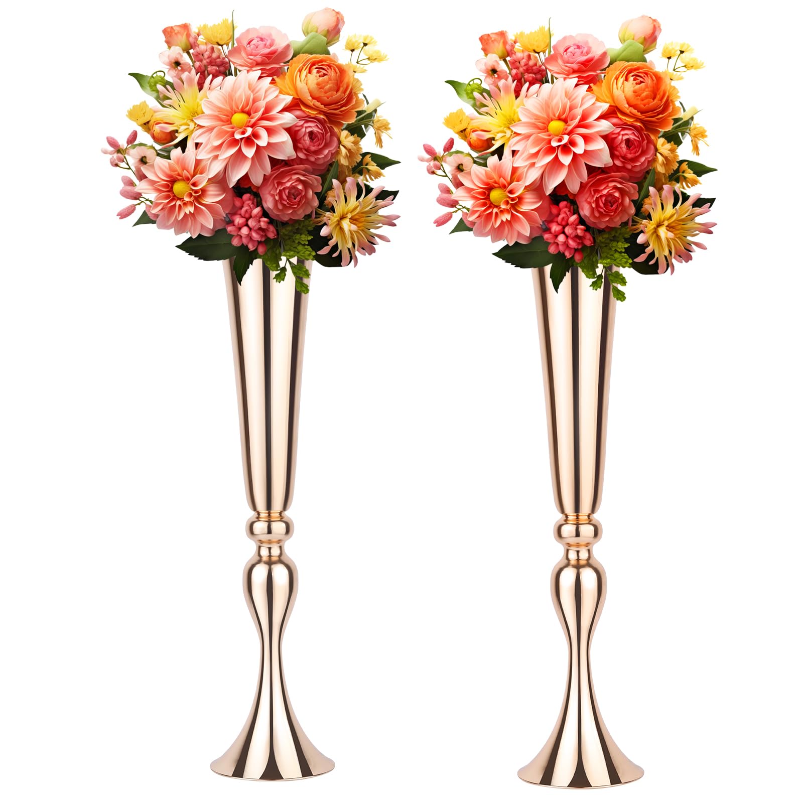 Vase en métal doré de 55cm, l'excellence pour vos compositions de mariage