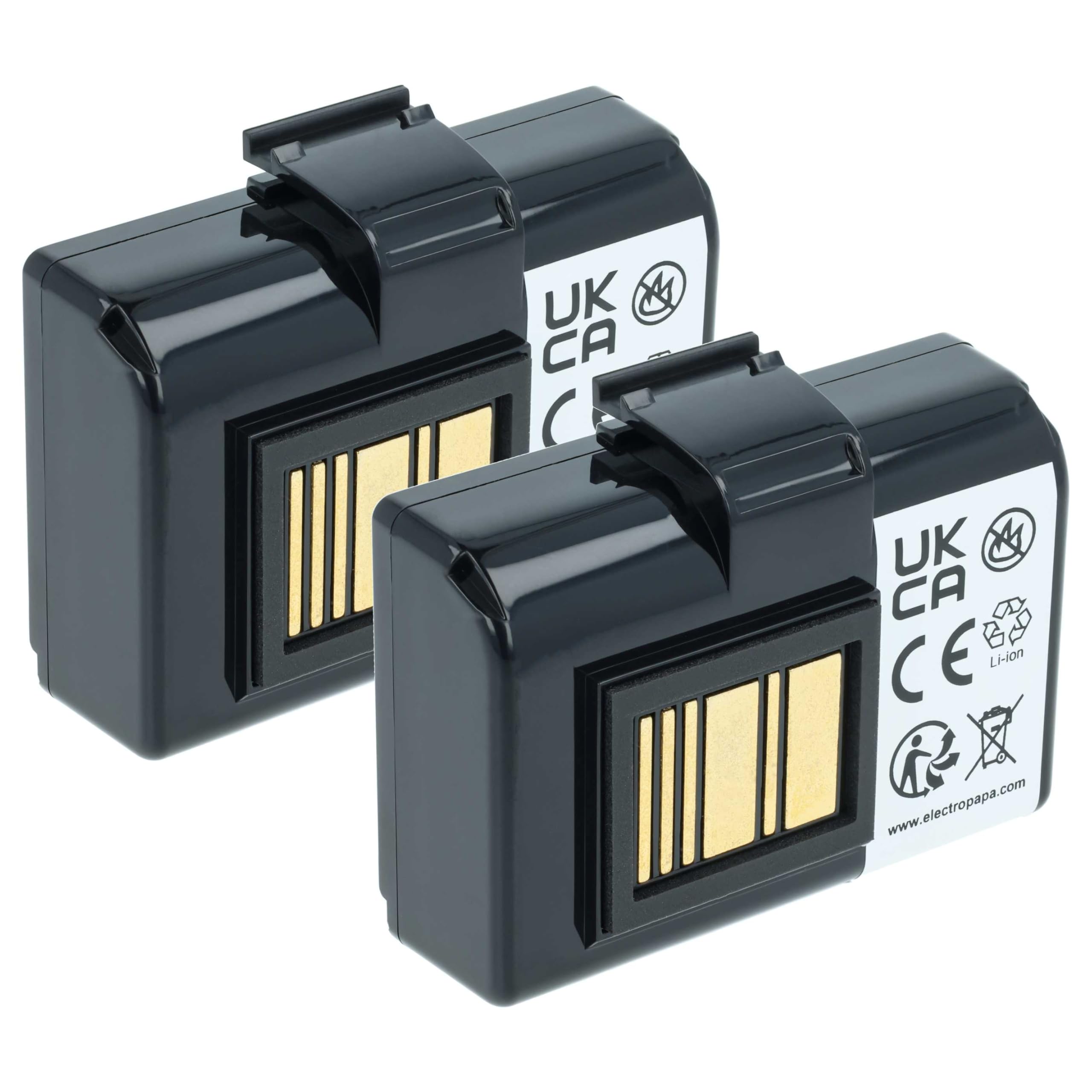 vhbw 2X batería Compatible con Zebra ZQ610, ZQ521, ZQ520, ZQ521 RFID Impresora, copiadora, escáner, Impresora Etiquetas (3400 mAh, 7,4 V, Li-Ion)