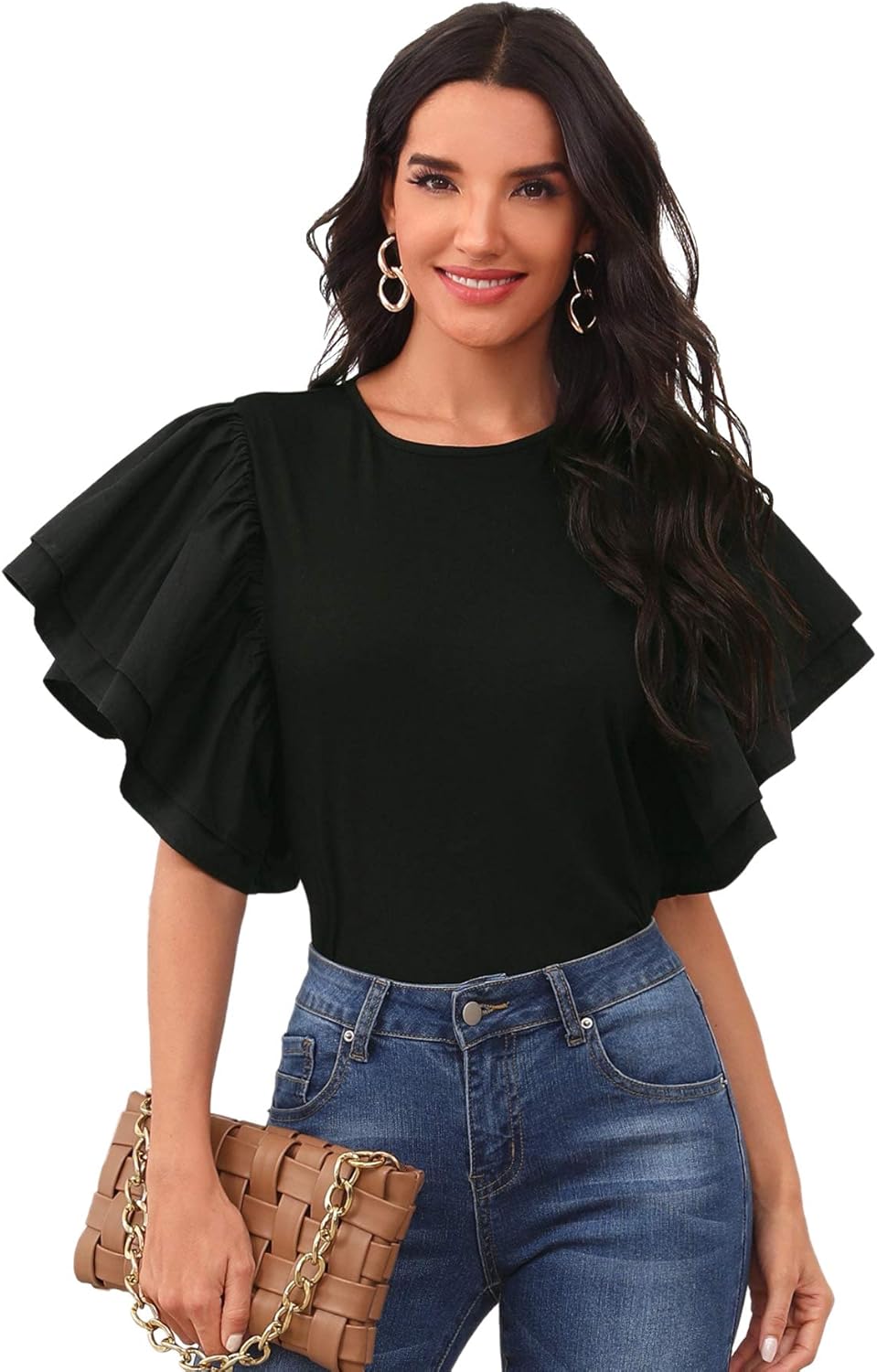 exaggerated ruffle top