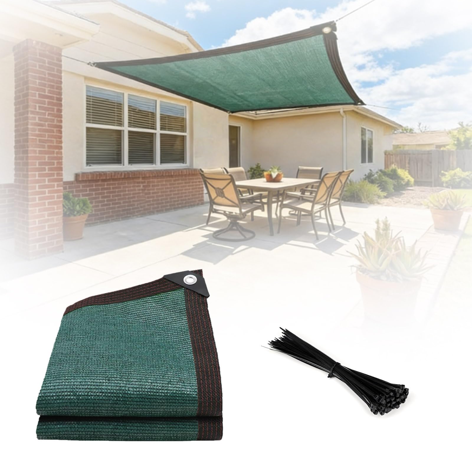 GLDYTVF Outdoor Patio Cover 90% Sunblock Mesh Tarp with Grommets Available in 3.5x5m 4.5x8m 6x9m 7x11m for Garden & Greenhouse Protection