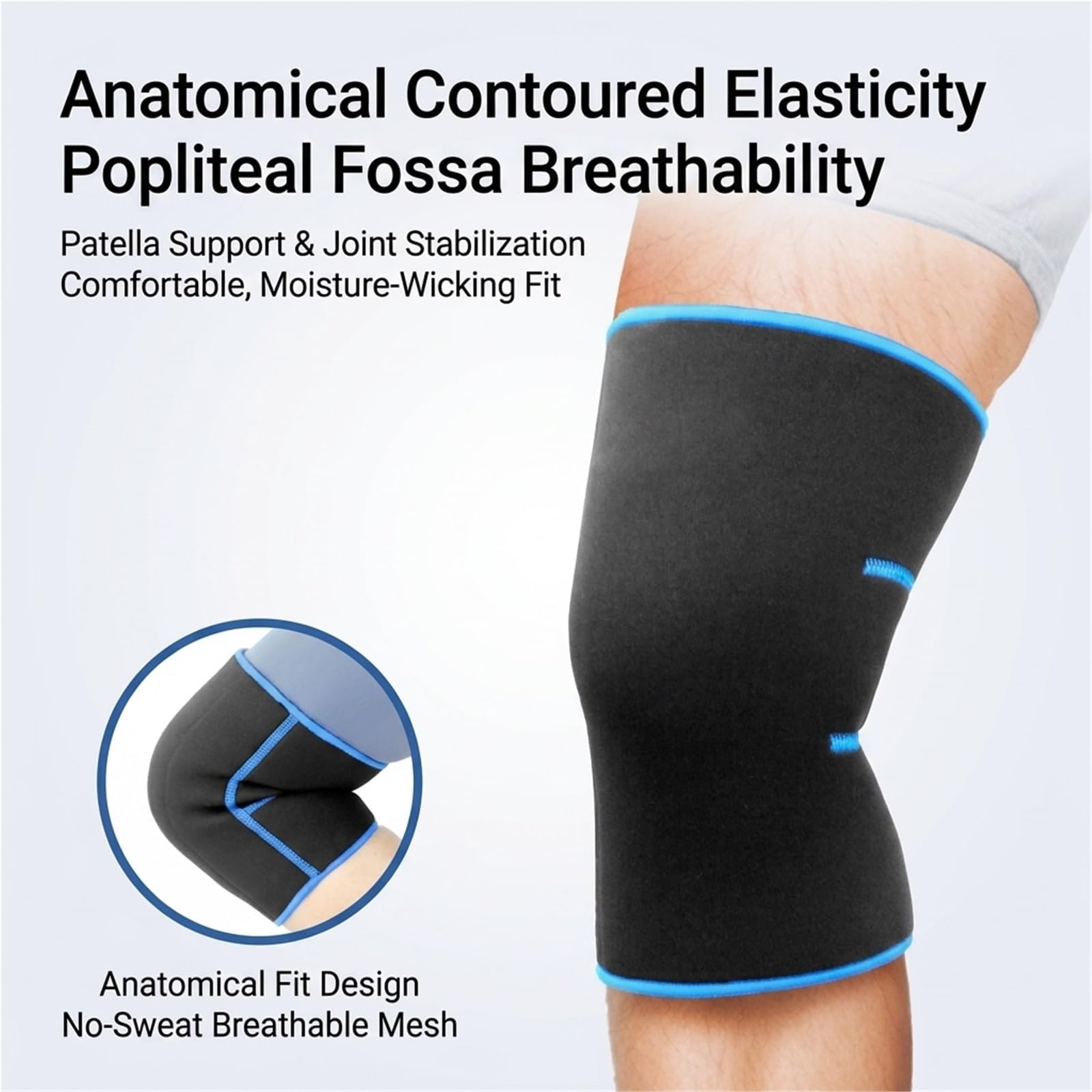 Genouillère de compression pour la course à pied, le jogging et le sport : soulagement des douleurs articulaires, soutien pour hommes et femmes, genouillère simple pour l'arthrite, les déchirures