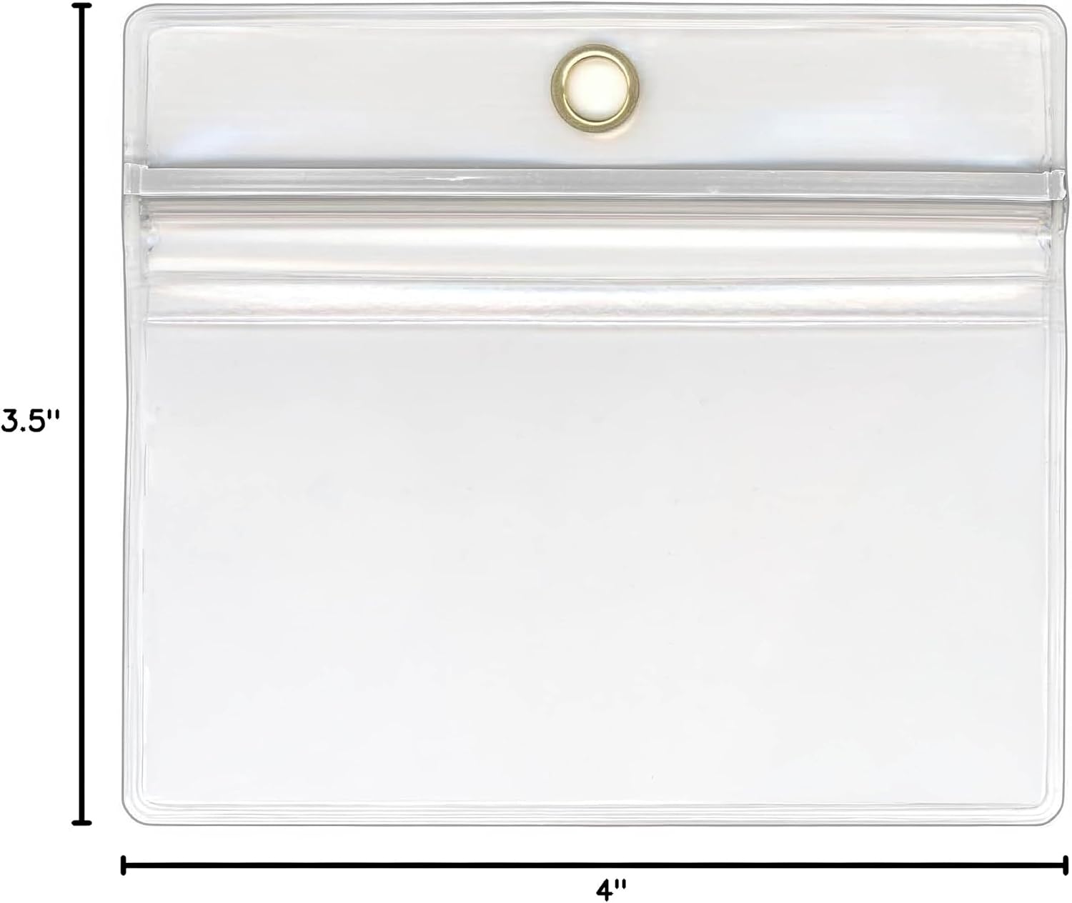 StoreSMART - 5 Pack - ID/Badge Holder - Zipper and Metal Grommet - Clear Plastic - Open Long Horizontal - R1634ZIPL-5