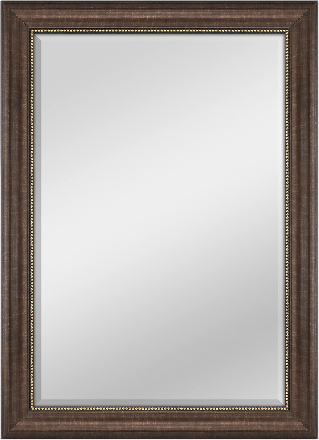 MCS 20677 Beaded Rectangular Wall Mirror, 30.2 by 40.2-Inch, Bronze