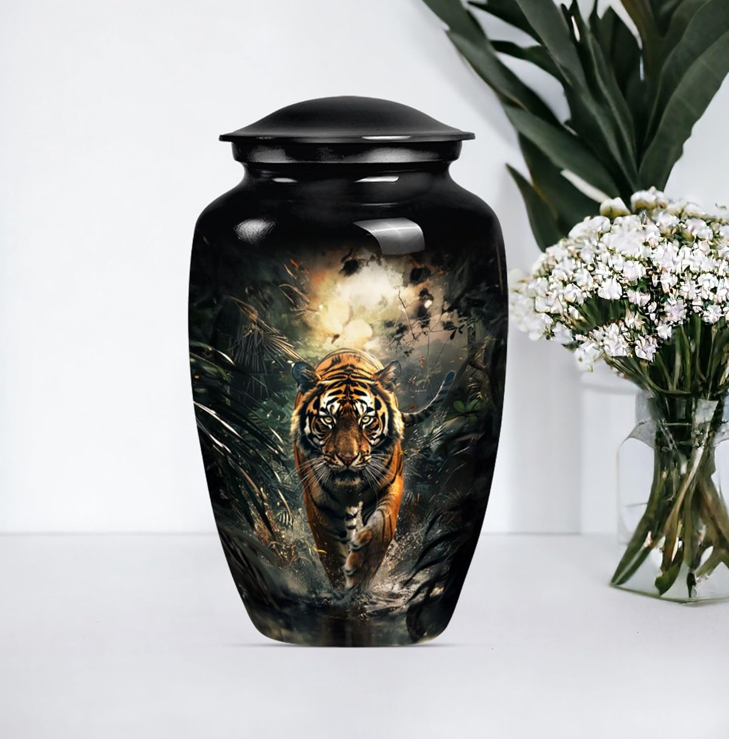 Tiger Urn - Cremation Urns for Human Ashes - Adult Female & Male - 10 inch Pack of 1