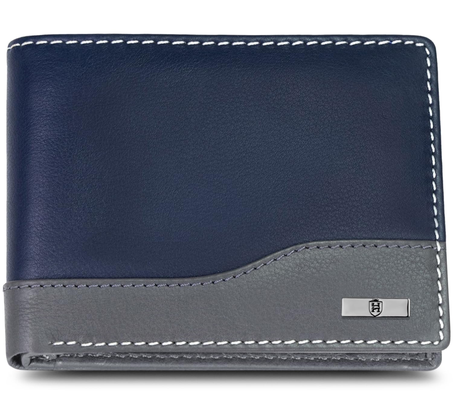 Buttler Men's Navy Genuine Leather RFID Blocking Wallet