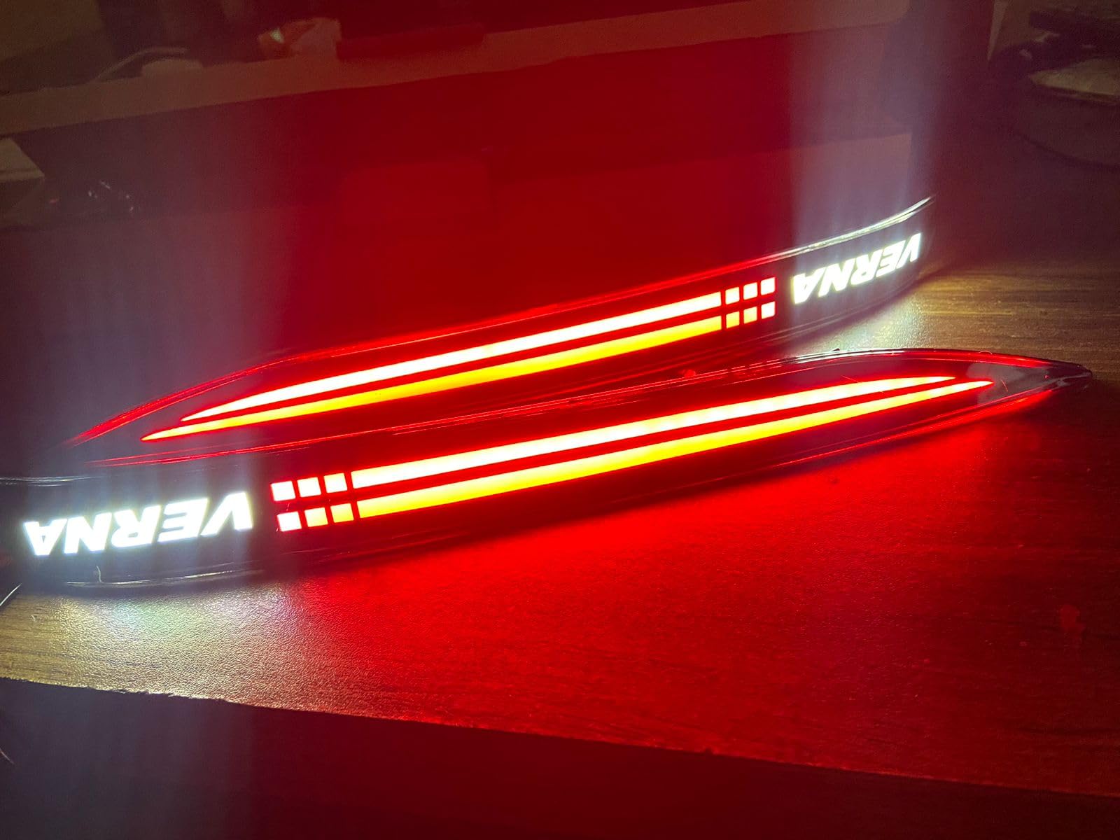 Ride2joy Rear Bumper LED Reflector Light compatible for Verna 2021 22 with Matrix Indicator (Smoke) set of 2-image-9