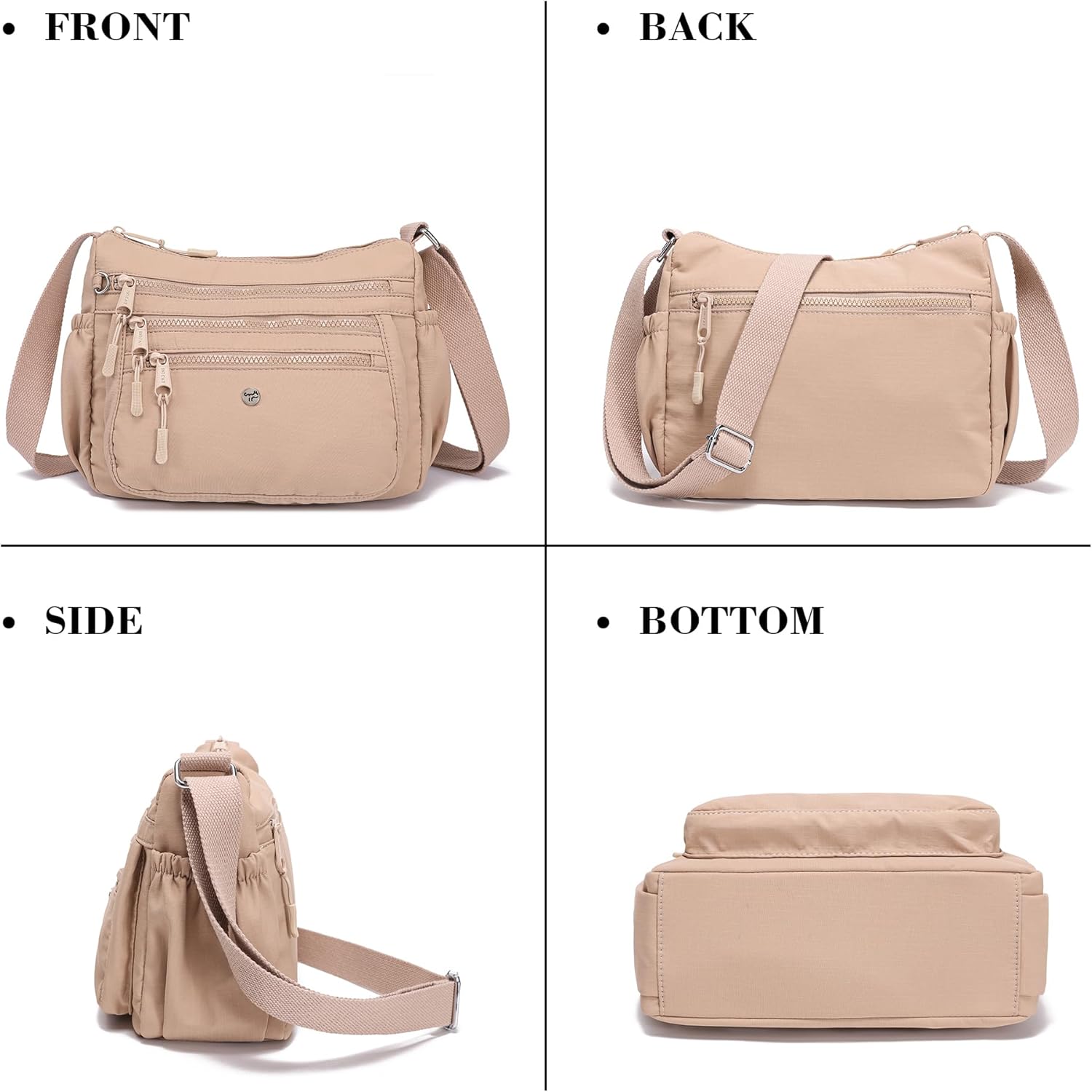 AOCINA Crossbody Bags for Women Multi Pocket Nylon Lightweight Ladies Purses Messenger Shoulder Handbags Satchel Travel Bag - Image 7