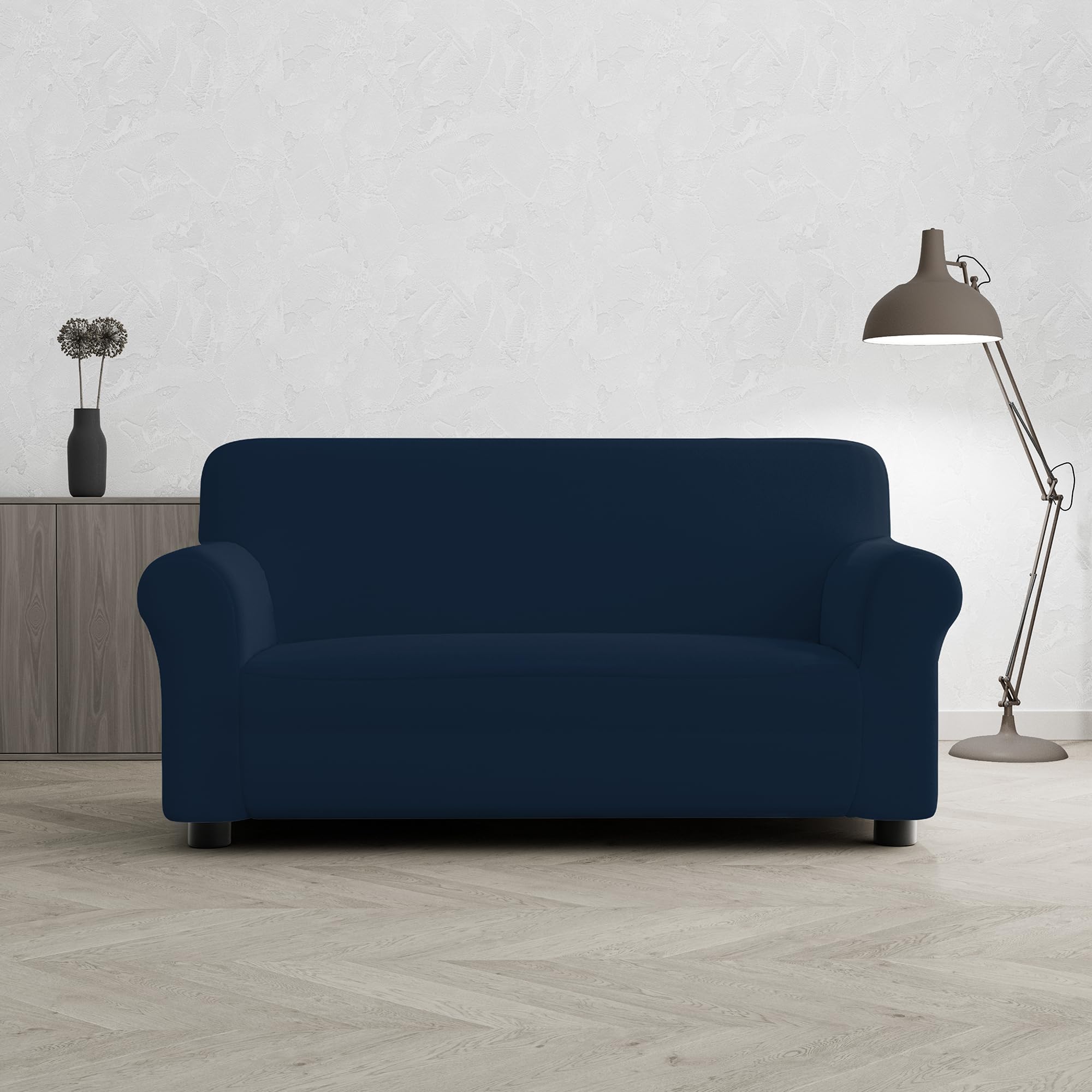 Italian Bed Linen PIU Bello Funda de sofá bielástico Extensible, Azul Oscuro, 2 PLAZAS