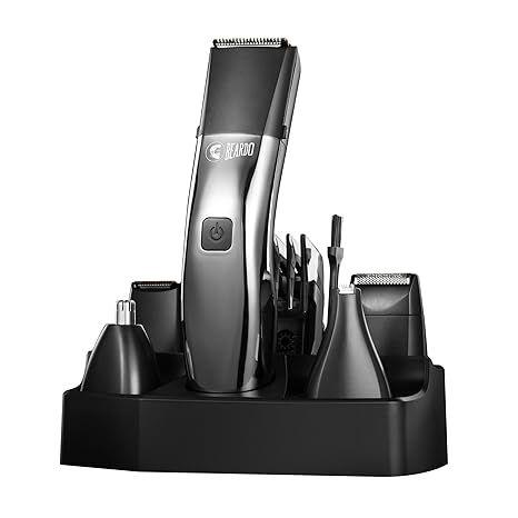 Beardo Chrome Beast Multipurpose Full Body Groomer Trimmer Set For Men | 40 Length Settings | 8 attachments | Beard/Hair/Body/Precision/Ear/Nose Trimmer|With Dock|90 min. run time | All-in-1 trimmer
