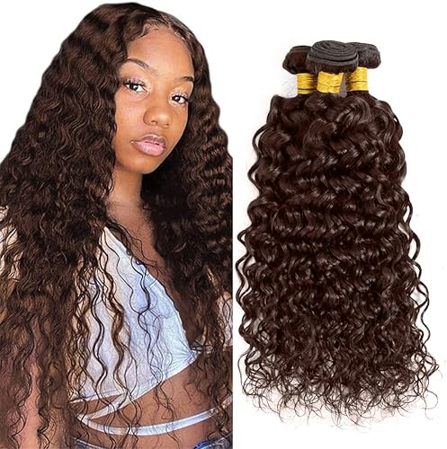#4 Brown Bundles Human Hair Water Wave Bundles Human Hair 24 24 24 Inch Brazilia