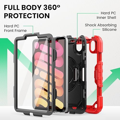 Miniatura 133 de SEYMAC Funda para iPad de 9ª/8ª/7ª generación de 10.2" 2021-2019, funda protectora resistente a prueba de golpes con protector de pantalla, soporte