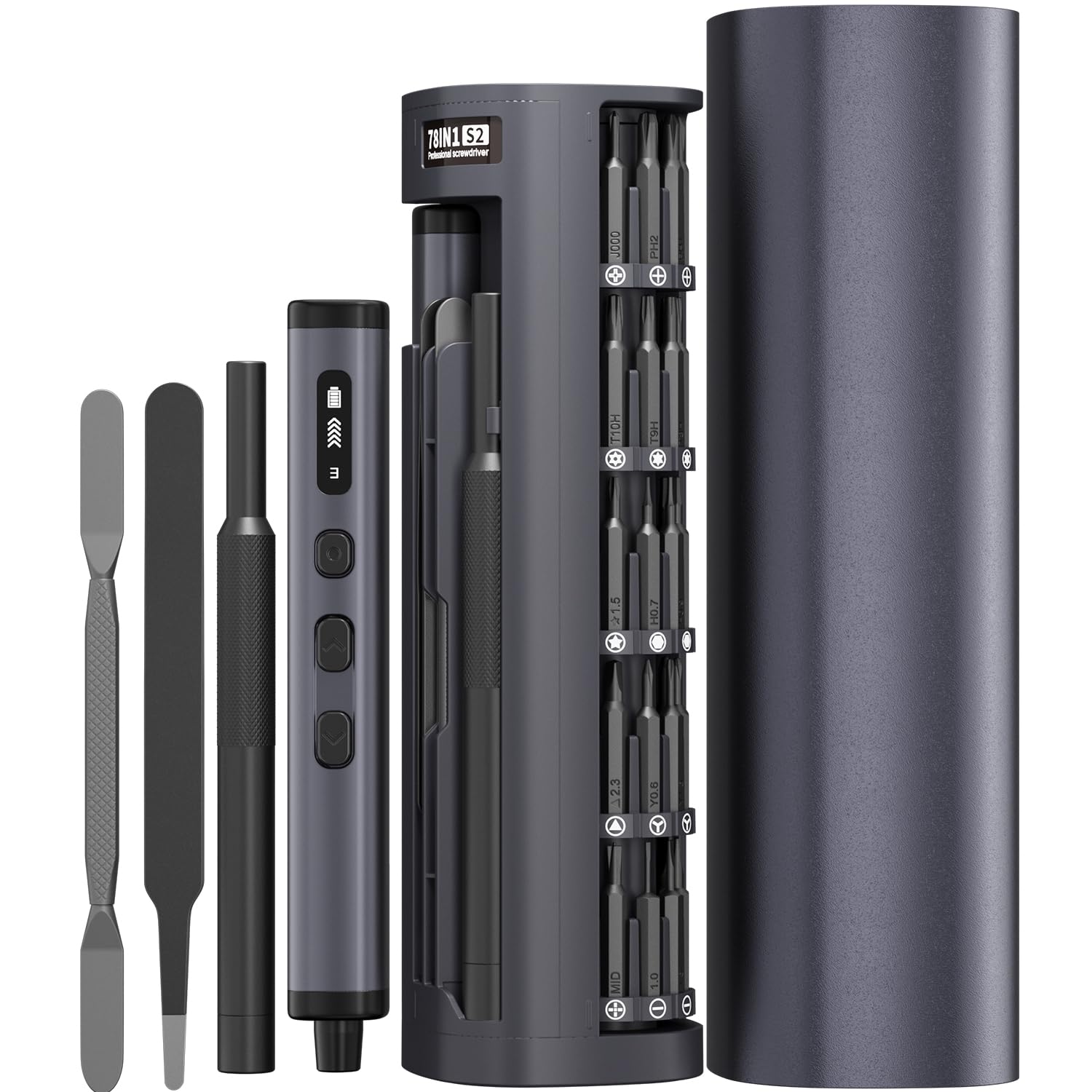 Electric Screwdriver Set 78 in 1 Power Precision Screwdriver Set 5 Torque Modes with 72 Magnetic Precision Bits