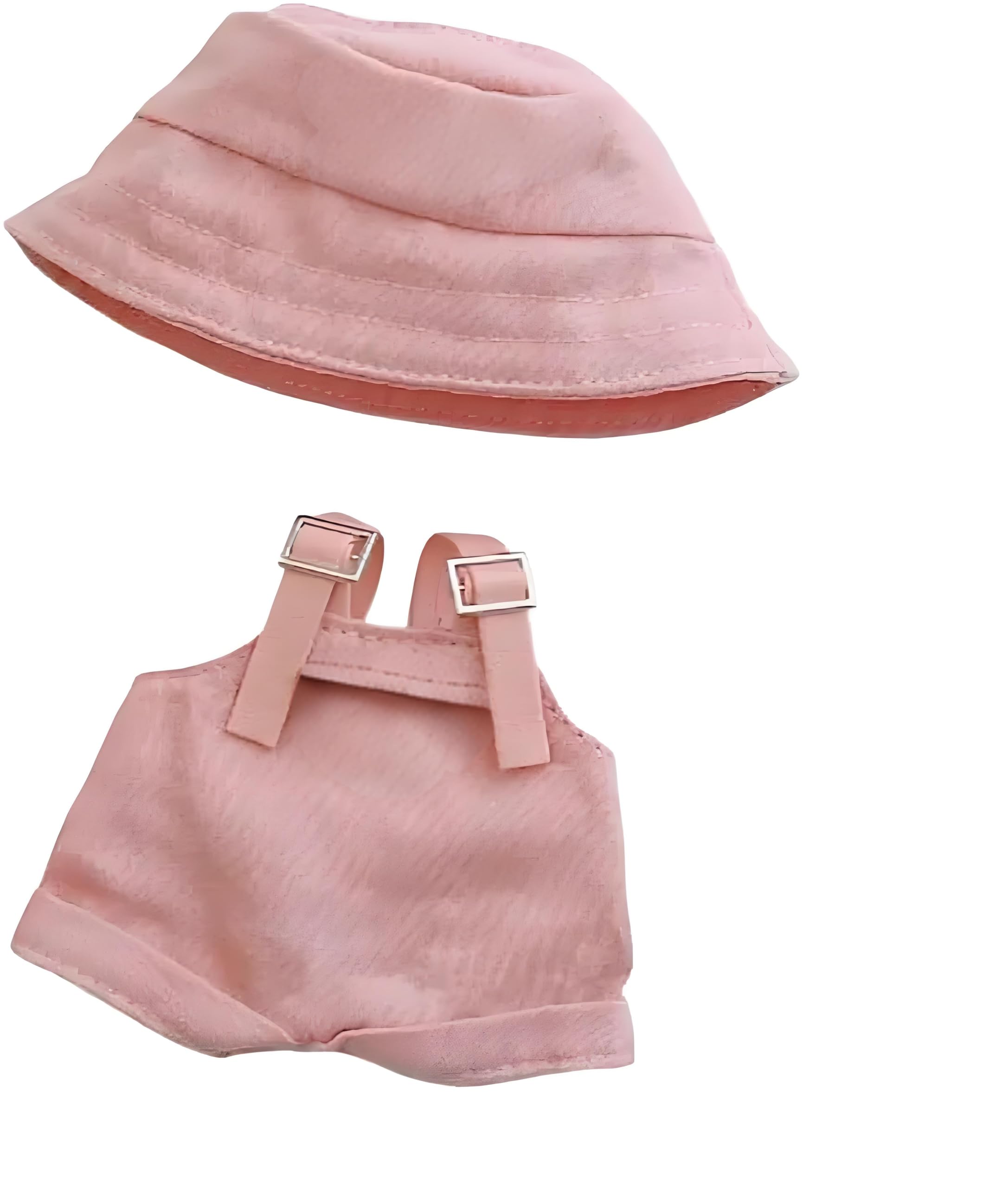 17cm Doll Clothes,Clothes for Dolls Outfit,Accessories for 17cm Dolls Clothes,Cute Clothes for Dress up Unique Style,1 Hats 1 Overalls Jeans Girl for Best Gifts No Doll Included (PINK)