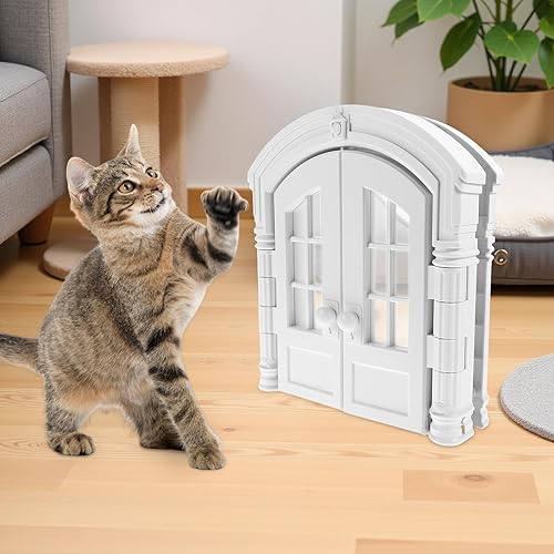Miniatura 9 de Indoor Cat Door Interior Pet Door for Cats and Small Use Double Opening Pet Gate for Puppy and Kittens White