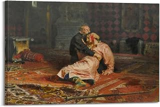 Ilya Repin_Ivan The Terrible And His Son Ivan Poster Canvas Wall Art Picture Prints Hanging Photo Gift Idea Decor Homes Artworks 12x18inch(30x45cm)