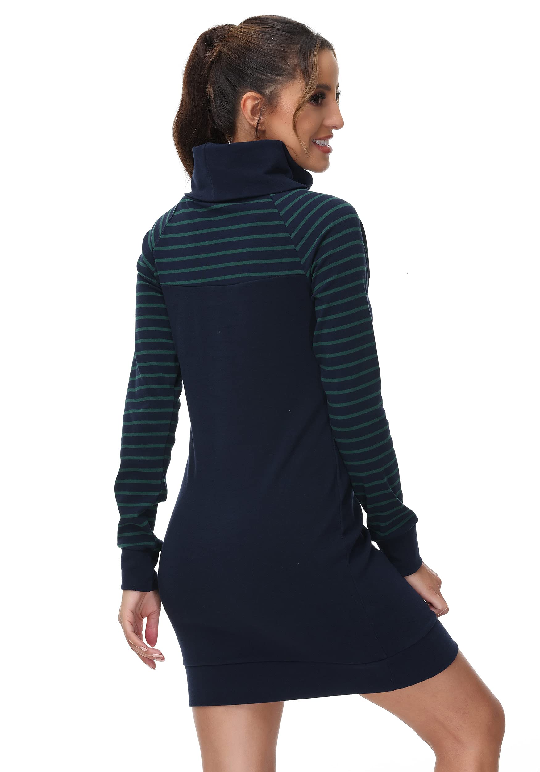 TrendiMax Robe Pull Femme Hiver Col Roulé Robe Longue Femme Manches Longues Hiver Robe Pull Femme Sexy Robe Chic