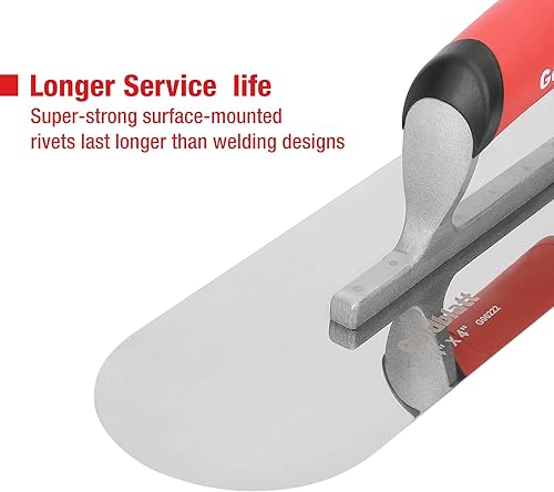 Miniatura 3 de Goldblatt Paleta de piscina de acero inoxidable con mango de agarre suave, incluye juego de paletas de acabado de 16 x 4-1/2 pulgadas y 14 x 4