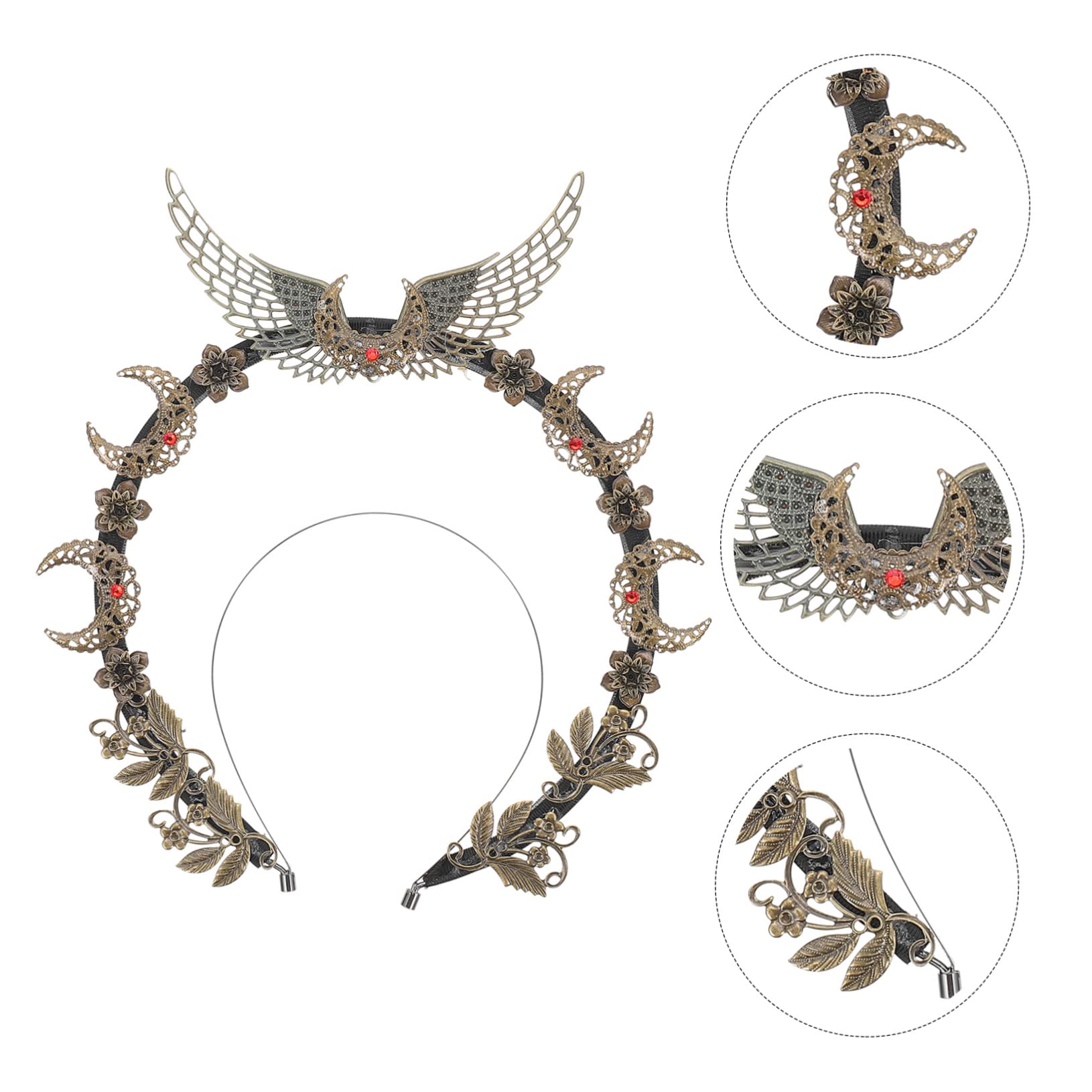 PLAFOPE Diadema Dorada De Fiesta Multifunción Aro Decorativo Aro De Sin Dañar El Cabello