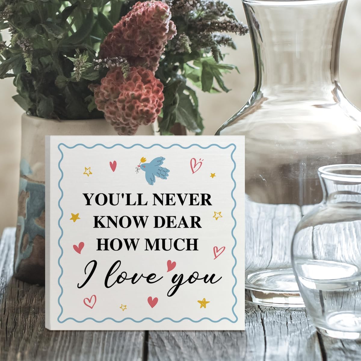 Baby Girl Nursery Wood Box Decor Sign for Girls Room, You'll Never Know Dear How Much I Love You, Nursery Decorations for Baby Girl Room image 4