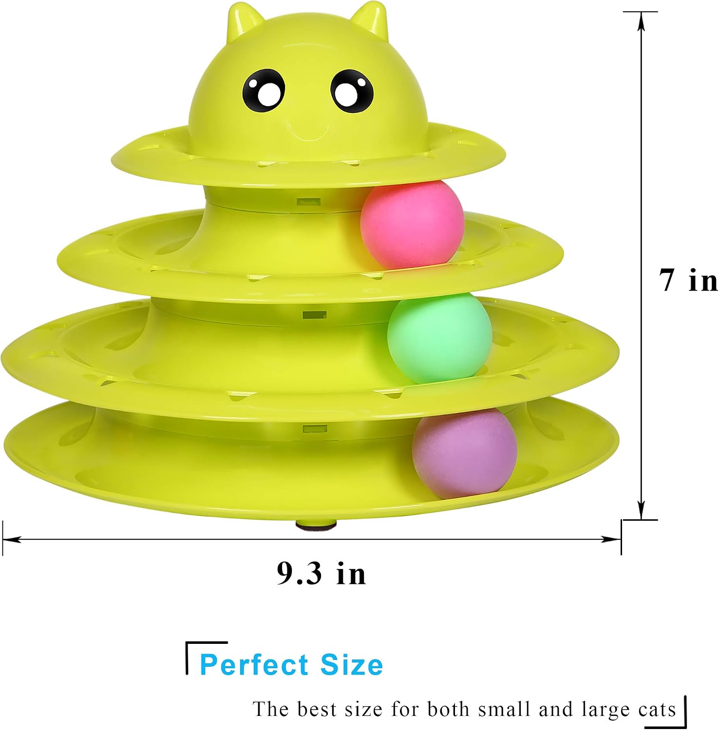 UPSKY Cat Toy Roller 3-Level Turntable Cat Toy Balls with Six Colorful Balls Interactive Kitten Fun Mental Physical Exercise Puzzle Toys.
