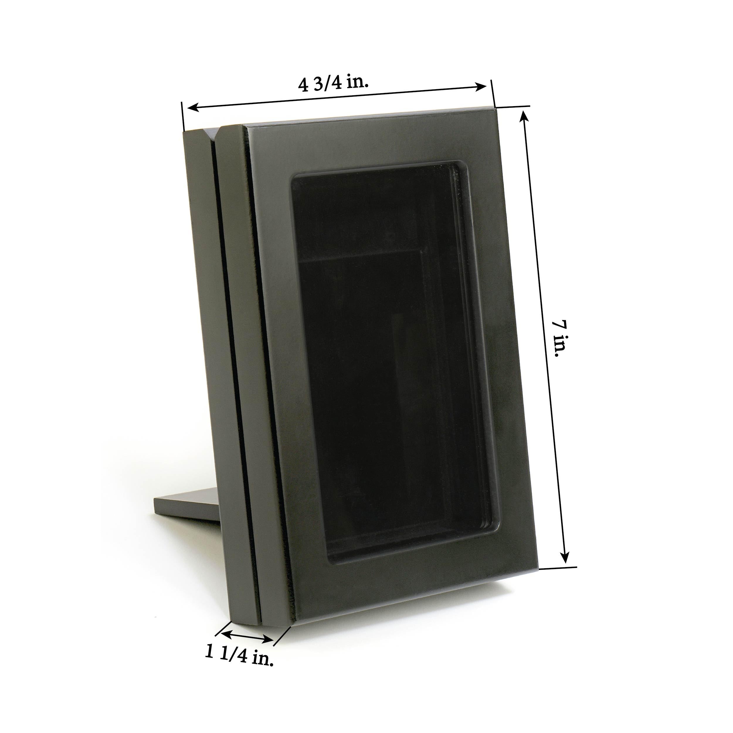 Leuchtturm 368024 Volterra Rahmen für PSA gegradete Sammelkarte, 12 x 17,5 x 3,3 cm, Display-Aufsteller mit Glas, schwarz
