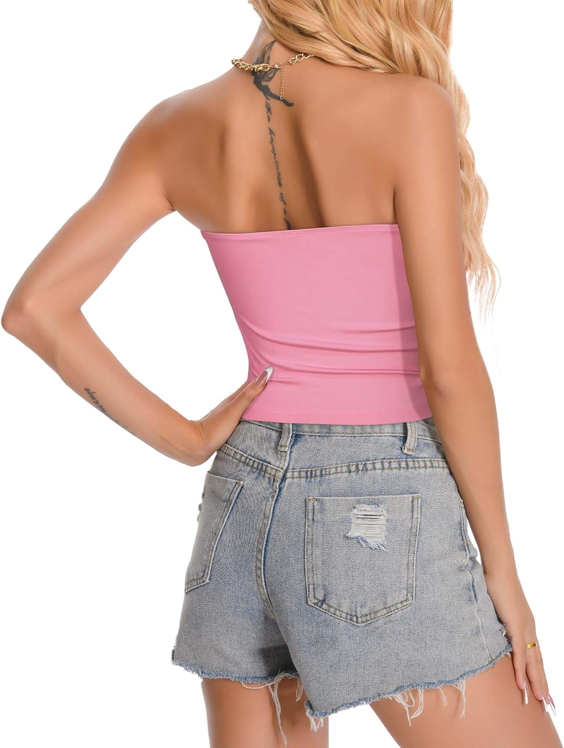 Women Tube Tops Strapless Shirt Summer Outfits Bandeau Basic Crop Top Y2k Going Out - Image 5