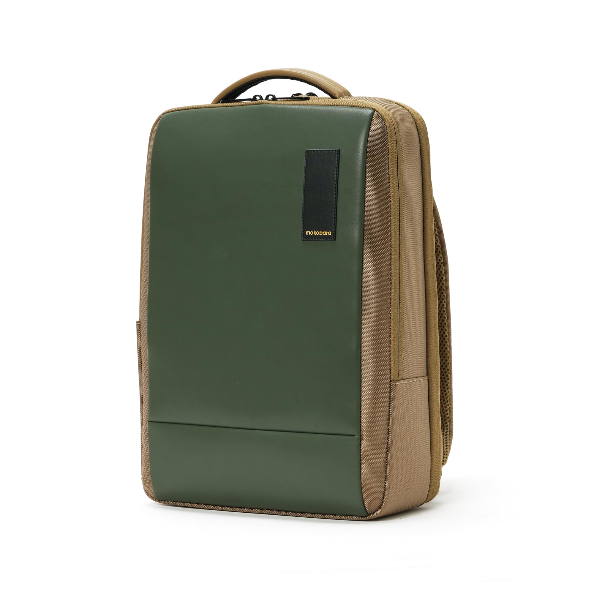 MOKOBARA The Element Backpack for Daily Use | Premium Nylon & Vegan Leather Laptop Bag | Fits 15.6 Inch Laptop | 18L Water Resistant Travel & Office Commute Daypack | Green Energy | Green |