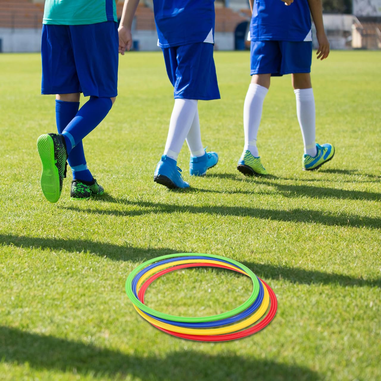 INOOMP 4pièces Anneaux pour Entraînement Football Cerceaux De Vitesse Coordination pour Améliorer Les Performances Sportives Exercices Quotidiens