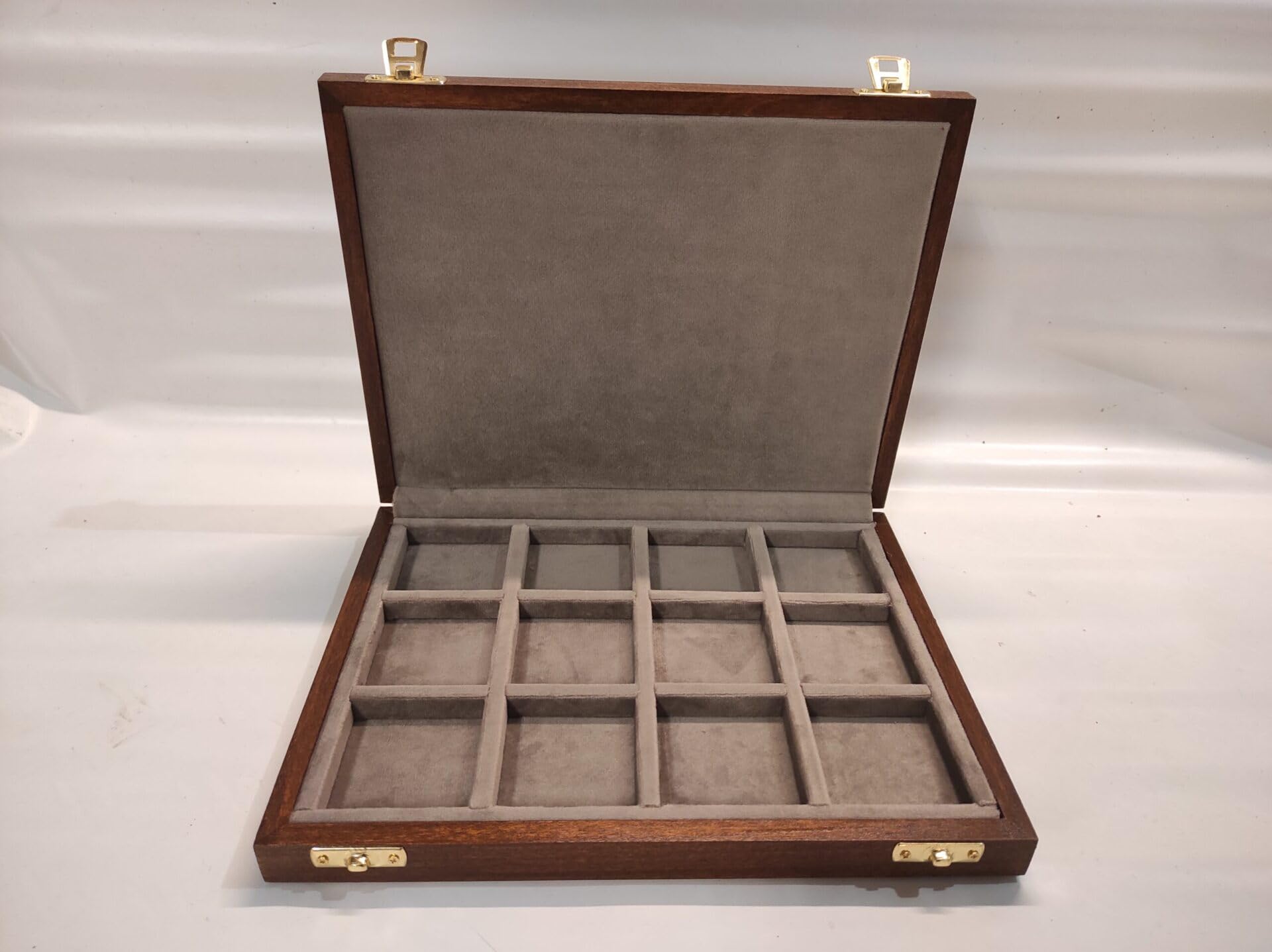 Caja para Monedas y medallas de colección, Madera Artesanal, Interior de Terciopelo Personalizable, Compartimentos a Medida, Hecha a Mano en Italia