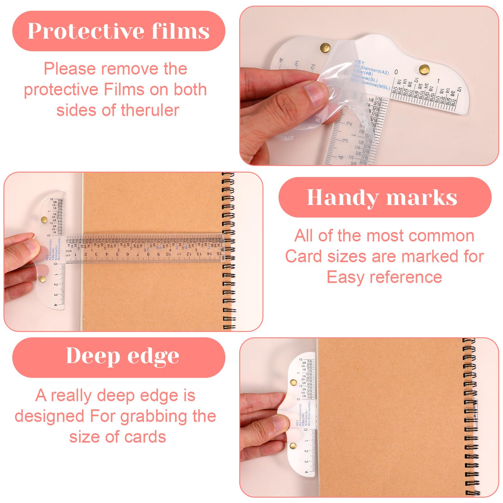 6" Clear Acrylic T-Square Ruler Drafting Tools Inch and Metric T-Square Ruler for Crafting Scrapbooking Art Framing