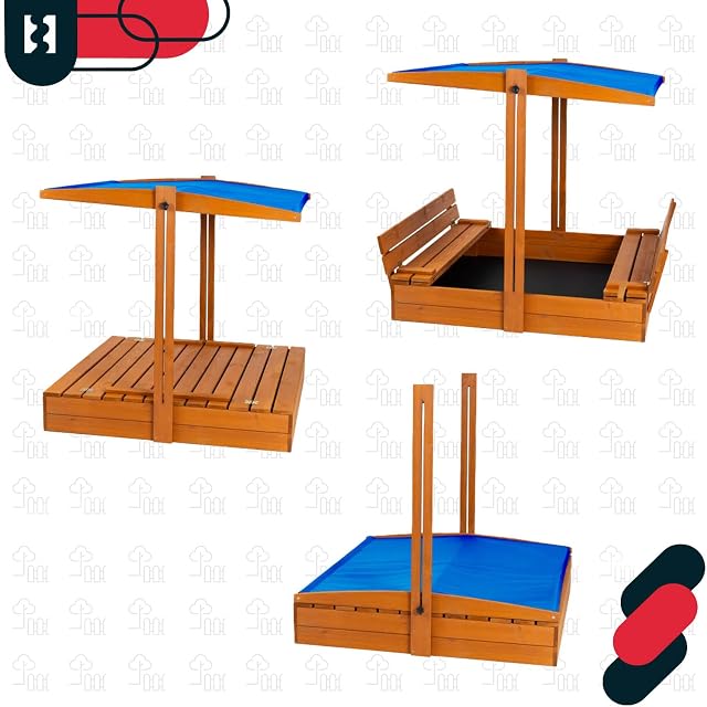 Foto 6 de 8 de KOTARBAU® Arenero Infantil, Madera, 140 x 140 cm