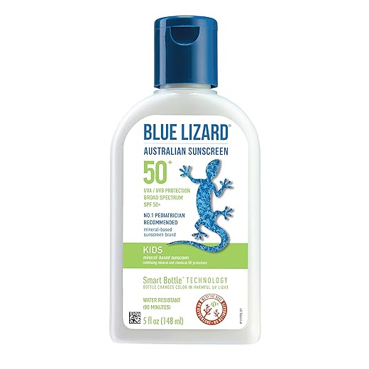 BLUE LIZARD Kids Mineral-Based Sunscreen Lotion, SPF 50, Cream, 5 Fl Oz