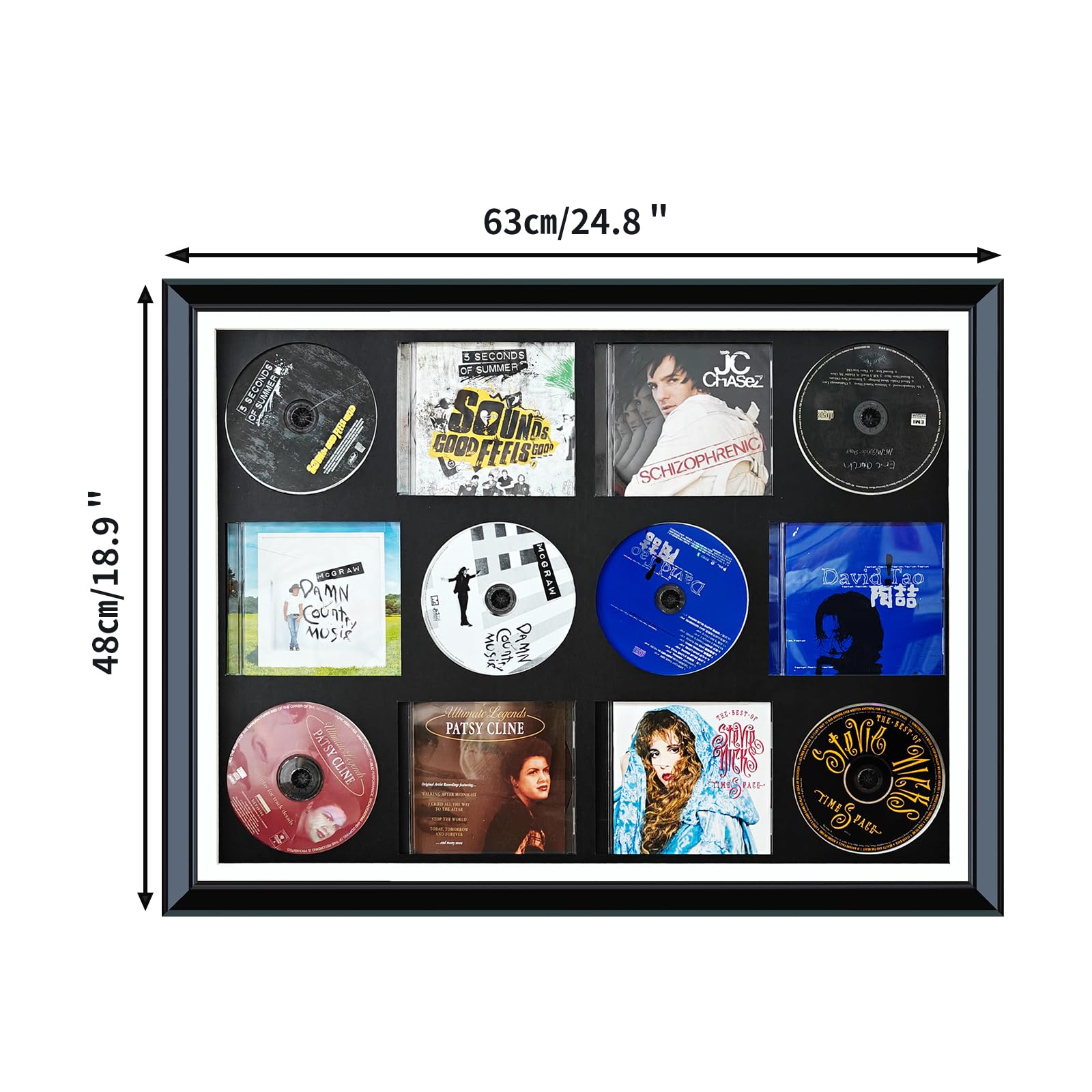Supporto per DVD, cornice per display CD/DVD, cornice per display Signe Dalbum, regalo per la visualizzazione della copertina, decorazione per la casa amante della musica, arte multi media da