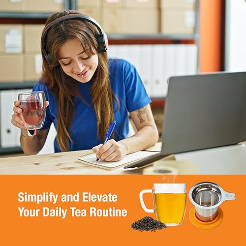 Miniatura 6 de Tiesta Tea - Cesta de cerveza, infusor de cesta de té de acero inoxidable para té de hojas sueltas  Infusor de té reutilizable con malla fina, agua