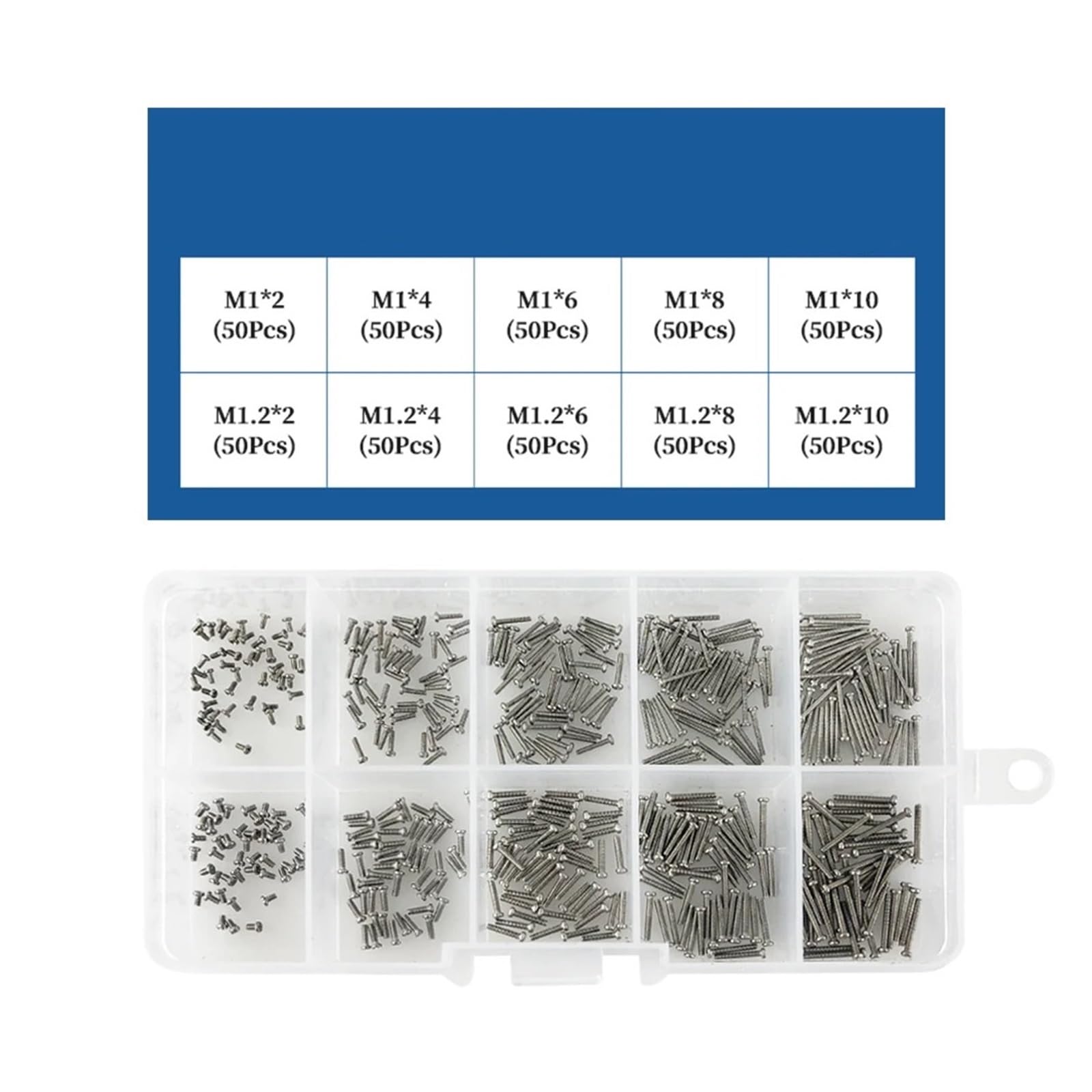 Kit De Tornillos Pequeños De Acero Inoxidable 304 M1-M3 For Gafas De Reloj(M3 (320Pcs))