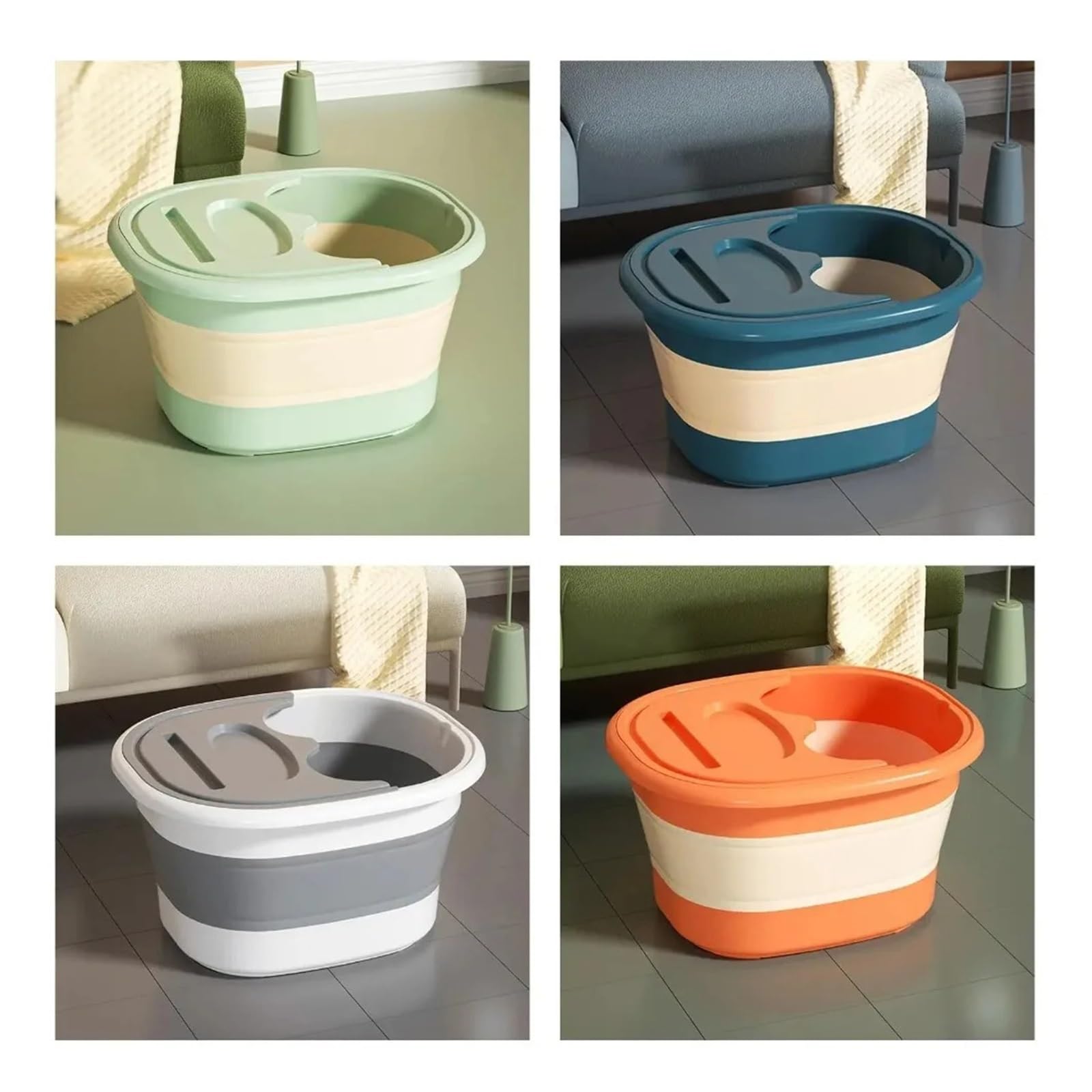 Baño De Pies Plegable Cubo plegable for remojo de pies, lavabo for masaje , cubo for , multifunción(Grey)