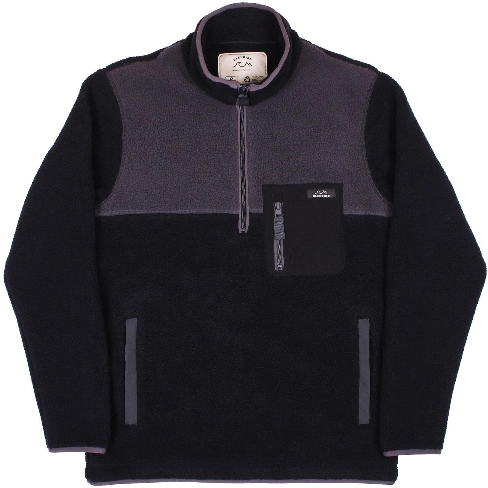 Pull polaire semi-zippé avec col montant ajustable et doux