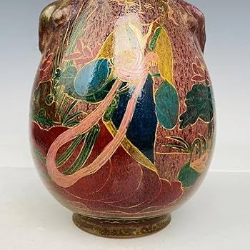 中国古美術・旧蔵の磁器・钧瓷彩绘刻诗花口瓶・置物・書道具・茶道具・文房具・賞物 Amazon.co.jp: 中国古美術・旧蔵の磁器・钧瓷彩绘刻诗花口瓶