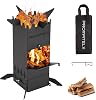 Portable Rocket Stove Wood Stove Backpacking Stove Windproof Design with Carry Bag Perfect for Backyard and Outdoor Cooking Small