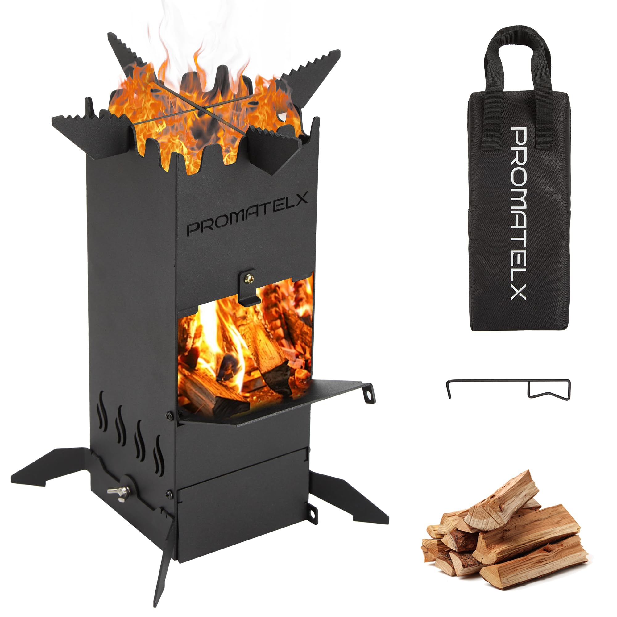 Amazon.com: PROMATELX Portable Rocket Stove Wood Burning Camping