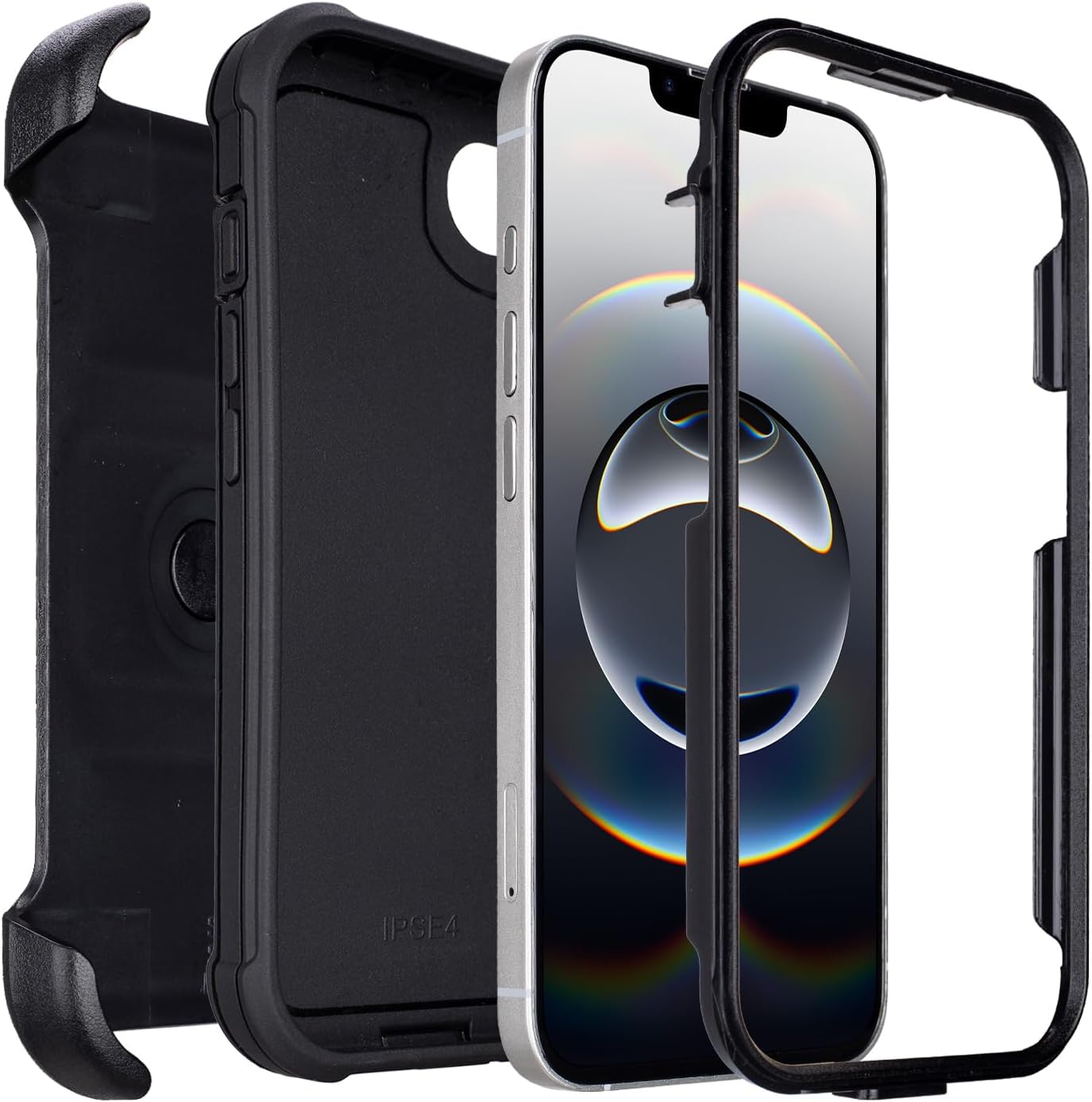 for Defender iPhone 16e Case with Belt Clip,Holster for 16e Phone Case with Kickstand,for Heavy Duty iPhone16e PhoneCase Rugged 2 Layers of Sturdy,Anti-Drop for iPhone 16 e Cases Protective(Black)