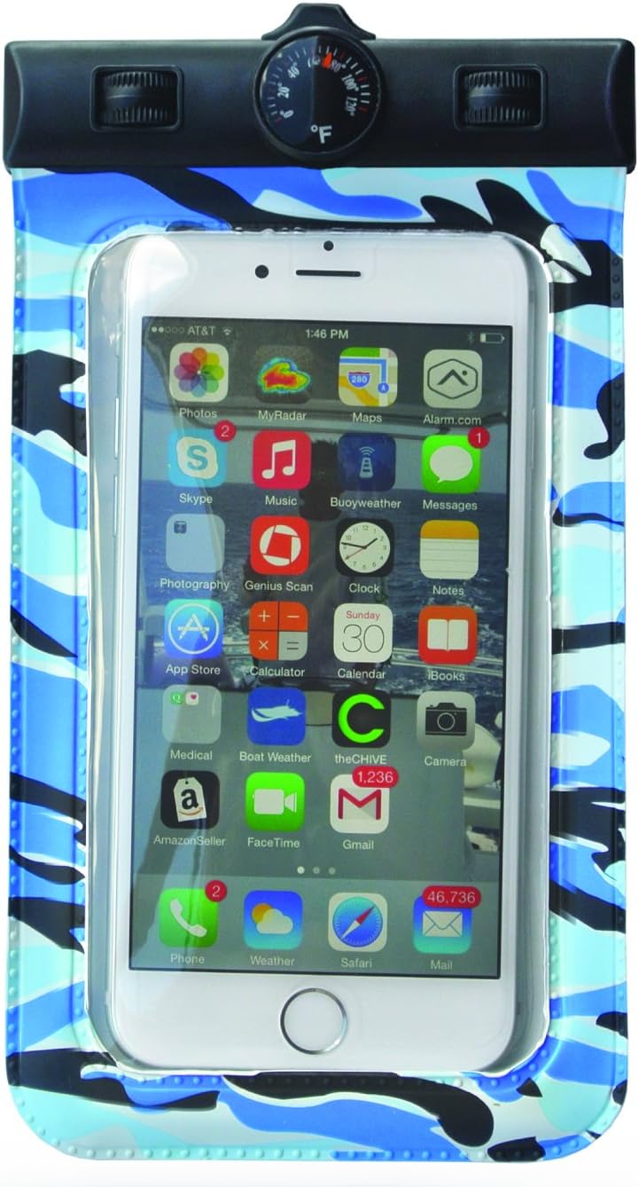 H2NO Universal Waterproof Cell Phone Carrying Case for all Apple iPhones (except the 6 Plus) Samsung Galaxy & other similar sized devices - IPX8 Certified to 100 Feet. Great Stocking Stuffers